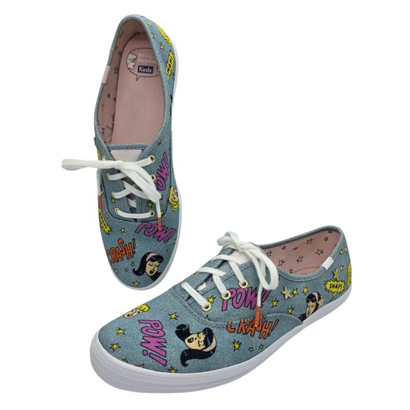 Keds Shoes - Keds Betty and Veronica Archie Comics‎ Denim Sneakers Blue Pop Art WF60293 9.5